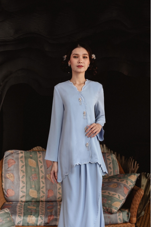 Family Edition Women Sulam Kebaya - Baby Blue